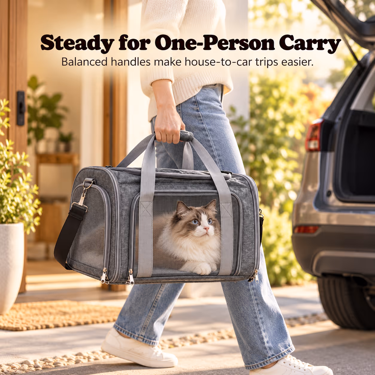 Foldable High-capacity Pet Carrier For Taking Your Cat Out — Section 4-3