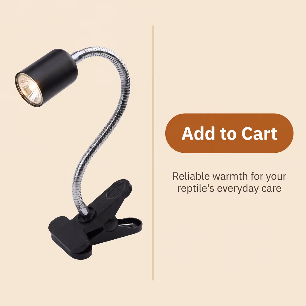 Complete reptile basking lamp packaging ready for checkout and home delivery